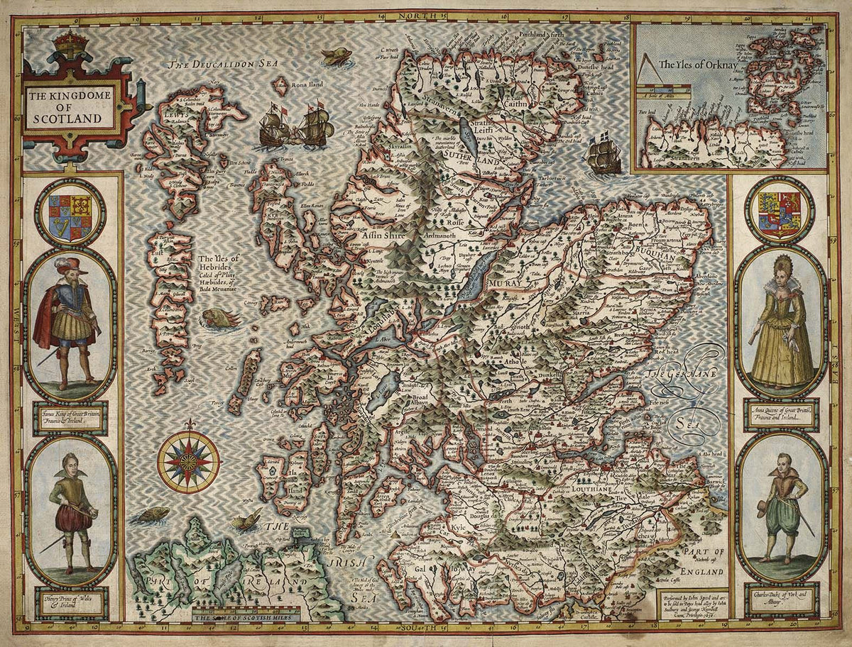 John Speed Historical Map of Scotland 1000 Piece Jigsaw Puzzle – 1610 Antique Map, 66 x 50cm