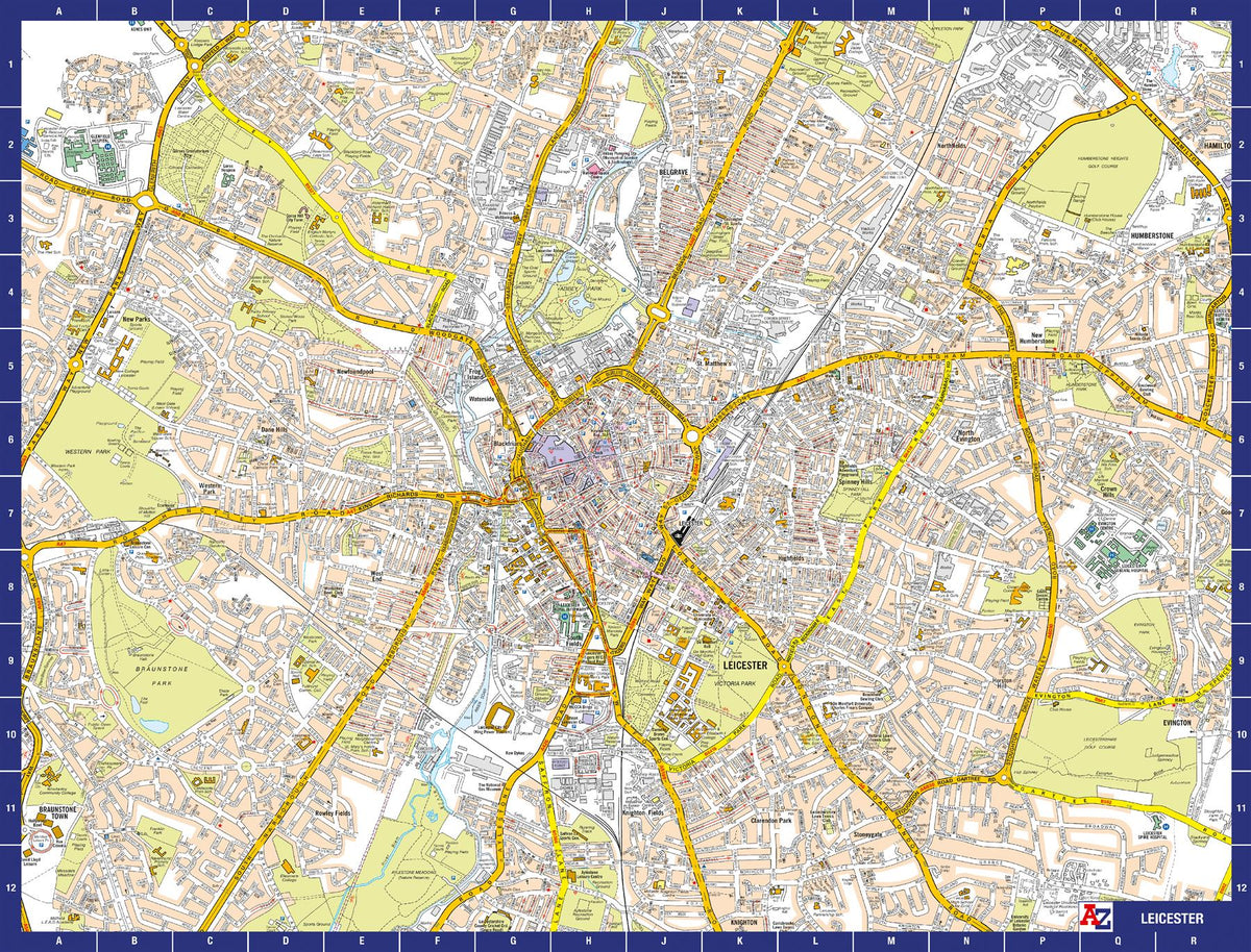 A to Z Map of Leicester 1000 Piece Jigsaw Puzzle – Collins Street Map with Guide Print and Index