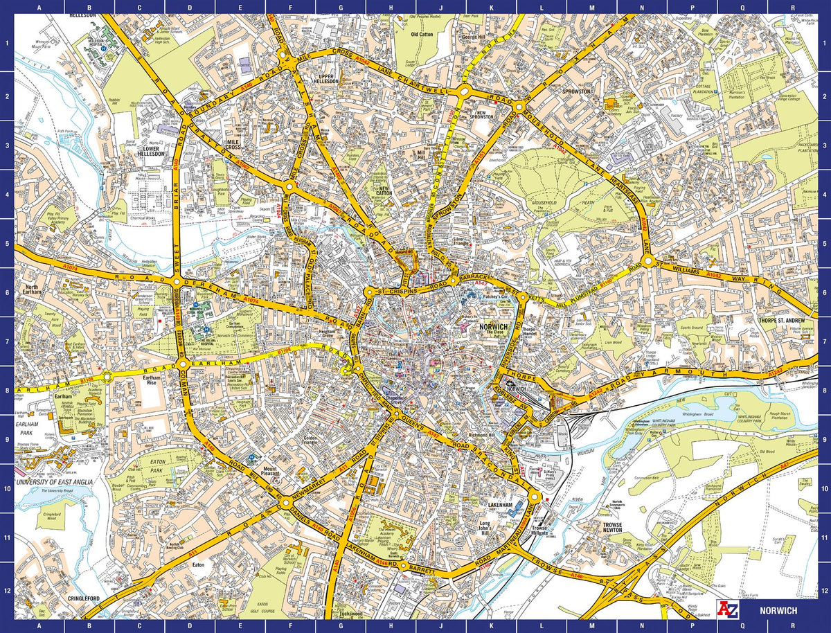 A to Z Map of Norwich 1000 Piece Jigsaw Puzzle – Collins Street Map with Guide Print and Index