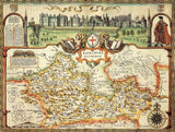 John Speed Berkshire Historical Map 1000 Piece Jigsaw Puzzle (1610) with Free A3 Guide Print