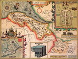 John Speed Flintshire Historical Map 1000 Piece Jigsaw Puzzle (1610) with A3 Guide Print – Antique Map