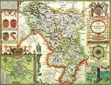 John Speed Derbyshire Historical Map 1000 Piece Jigsaw Puzzle (1610) with A3 Guide Print – Antique Map