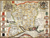 John Speed Historical Map of Hampshire 1000 Piece Jigsaw Puzzle – 1610 County Map, Free A3 Guide Print