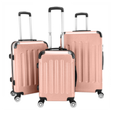 3 Piece Lightweight ABS Spinner Luggage Set with Carry-On Case & 360° Wheels – Hard Shell Suitcases