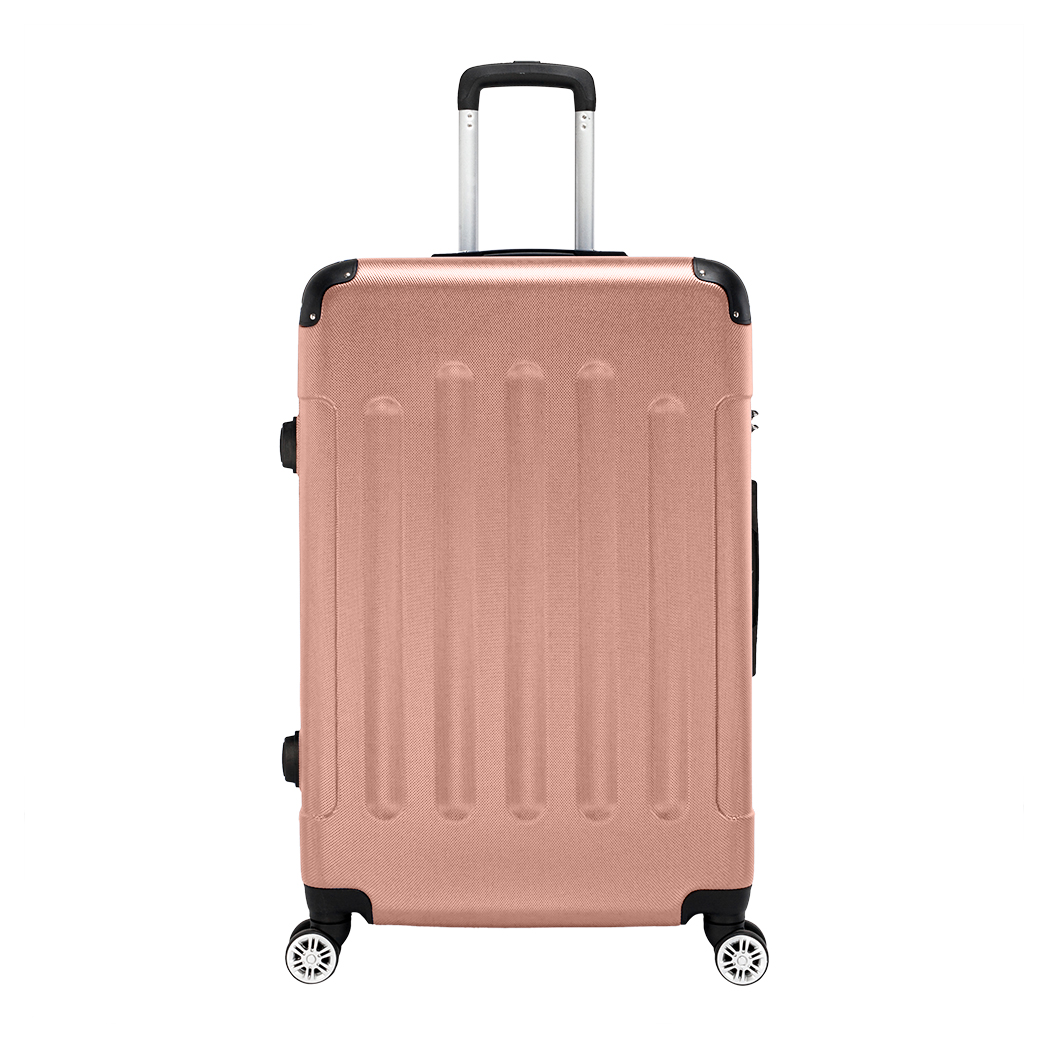 3 Piece Lightweight ABS Spinner Luggage Set with Carry-On Case & 360° Wheels – Hard Shell Suitcases