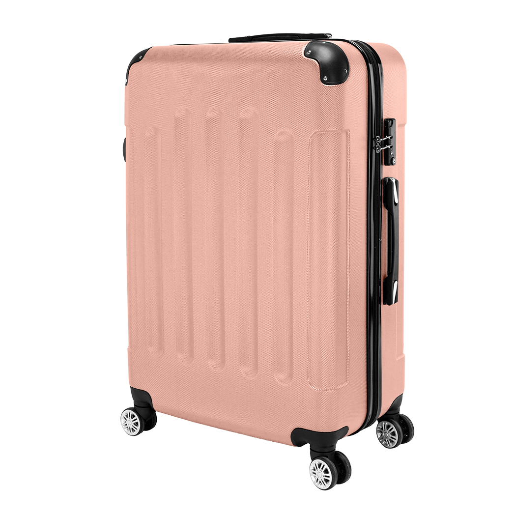 3 Piece Lightweight ABS Spinner Luggage Set with Carry-On Case & 360° Wheels – Hard Shell Suitcases