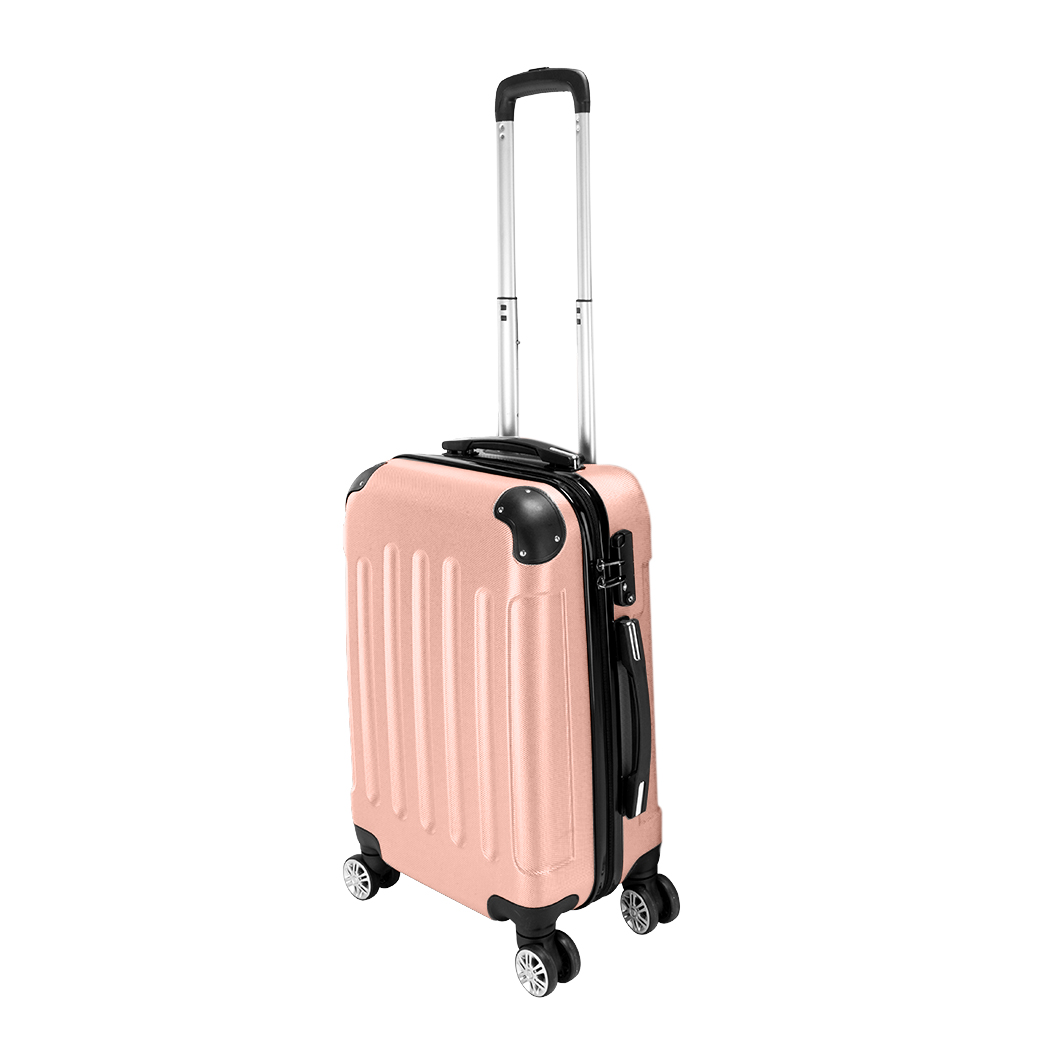 3 Piece Lightweight ABS Spinner Luggage Set with Carry-On Case & 360° Wheels – Hard Shell Suitcases