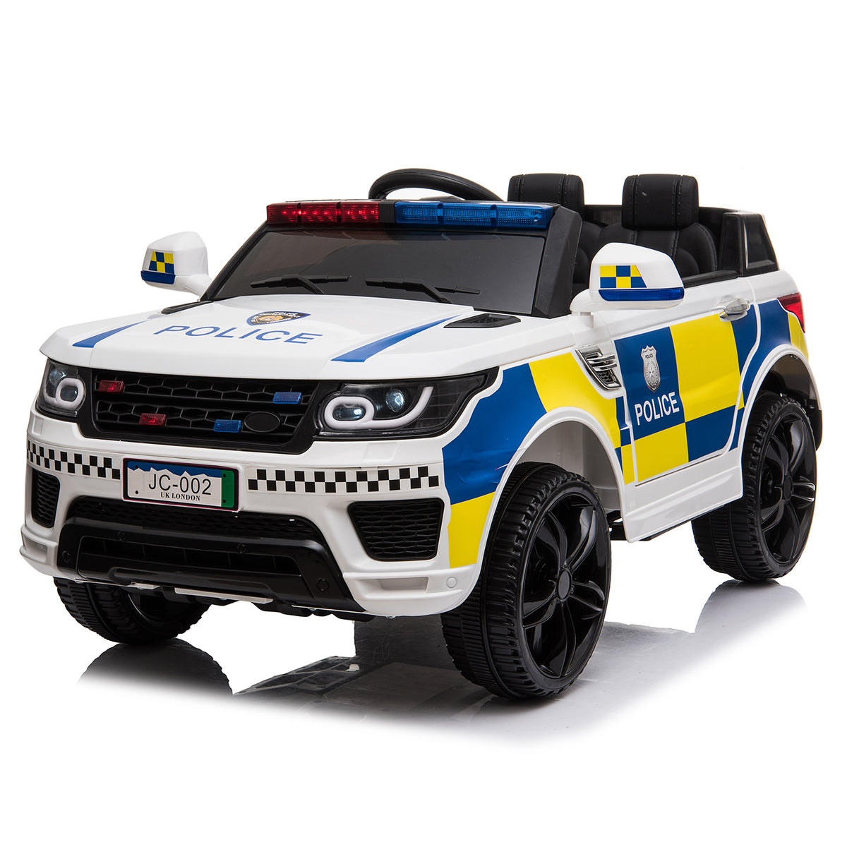 12V 7Ah Kids Electric Ride-On Police Car with 2.4G Remote Control, Dual Drive & MP3 Player – Ages 3–8, White