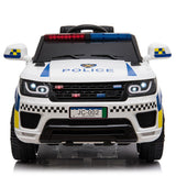 12V 7Ah Kids Electric Ride-On Police Car with 2.4G Remote Control, Dual Drive & MP3 Player – Ages 3–8, White