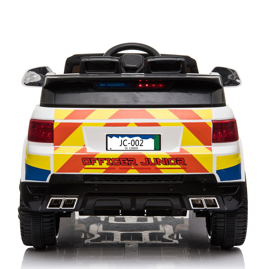 12V 7Ah Kids Electric Ride-On Police Car with 2.4G Remote Control, Dual Drive & MP3 Player – Ages 3–8, White