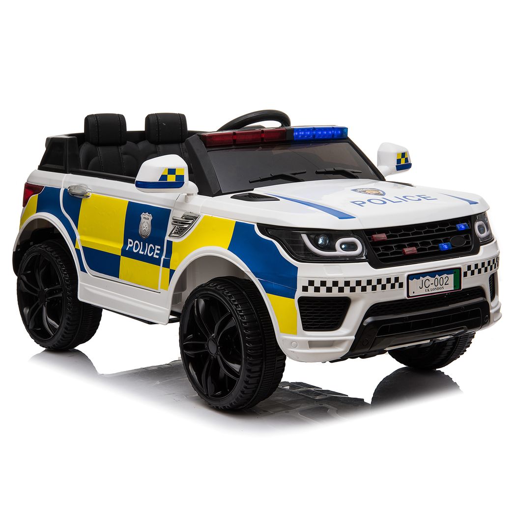 12V 7Ah Kids Electric Ride-On Police Car with 2.4G Remote Control, Dual Drive & MP3 Player – Ages 3–8, White