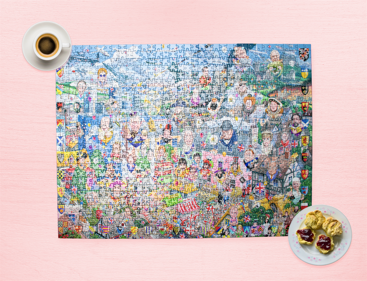Mike Jupp I Love Great Britain Too! 1000 Piece Jigsaw Puzzle – Made in Britain, Recycled Board