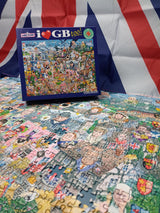 Mike Jupp I Love Great Britain Too! 1000 Piece Jigsaw Puzzle – Made in Britain, Recycled Board