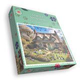 Dogs in a Spring Cottage Garden 1000 Piece Jigsaw Puzzle – Colourful Floral Dog Breeds Puzzle
