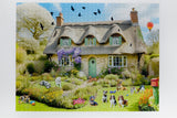 Dogs in a Spring Cottage Garden 1000 Piece Jigsaw Puzzle – Colourful Floral Dog Breeds Puzzle