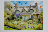 Dogs in a Spring Cottage Garden 1000 Piece Jigsaw Puzzle – Colourful Floral Dog Breeds Puzzle