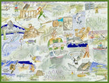 Tim Bulmer Fishing 1000 Piece Jigsaw Puzzle – Illustrated Fish, Boats and Fishing Equipment Puzzle