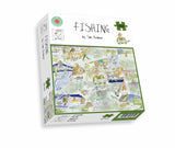Tim Bulmer Fishing 1000 Piece Jigsaw Puzzle – Illustrated Fish, Boats and Fishing Equipment Puzzle