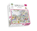 Tim Bulmer Somerset 1000 Piece Jigsaw Puzzle – Funny County Map with Landmarks & Quirks