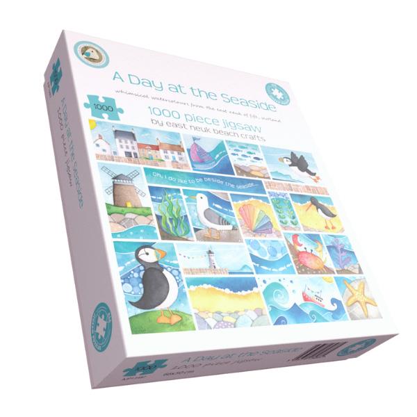 Louise Stocker A Day at the Seaside 1000 Piece Jigsaw Puzzle – Calming Coastal Illustration
