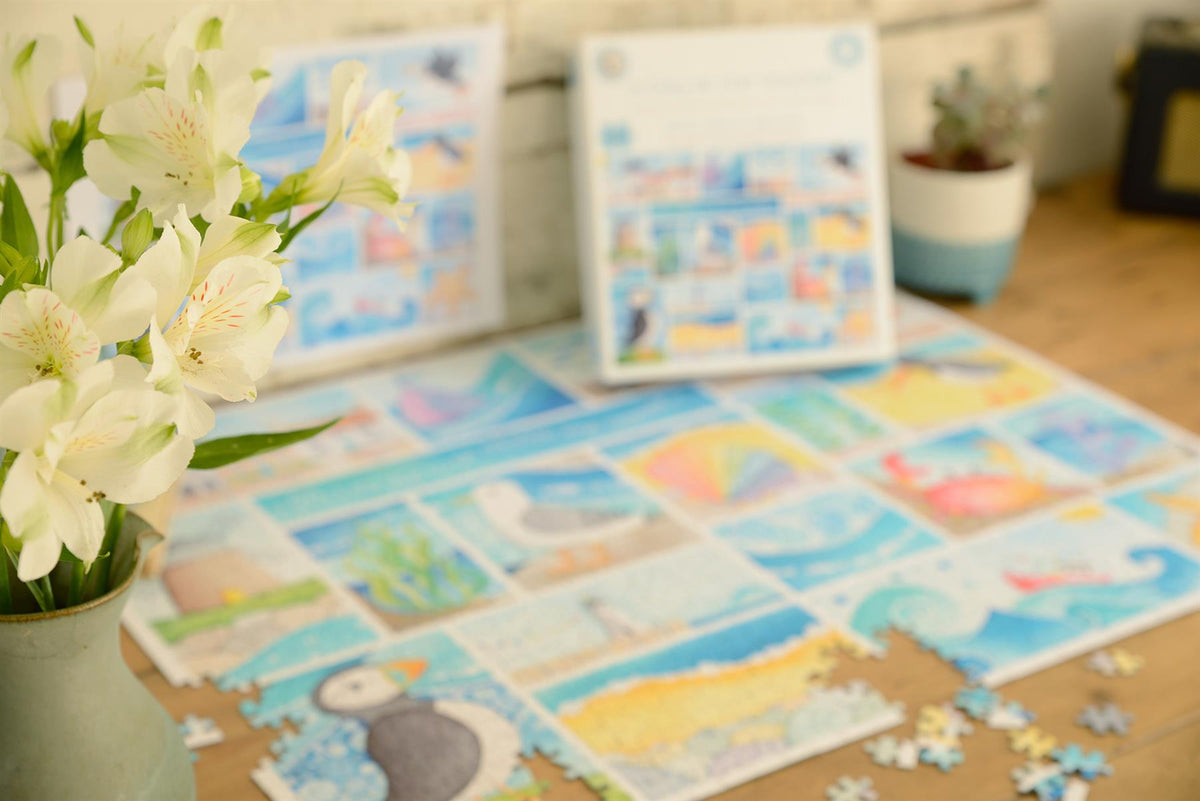Louise Stocker A Day at the Seaside 1000 Piece Jigsaw Puzzle – Calming Coastal Illustration