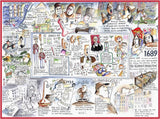 Tim Bulmer Gin 1000 Piece Jigsaw Puzzle – Illustrated History of Gin with Fun Facts, 66 x 50cm