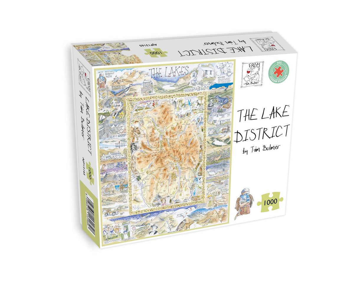 Tim Bulmer Lake District 1000 Piece Jigsaw Puzzle – Detailed Illustrated National Park Map