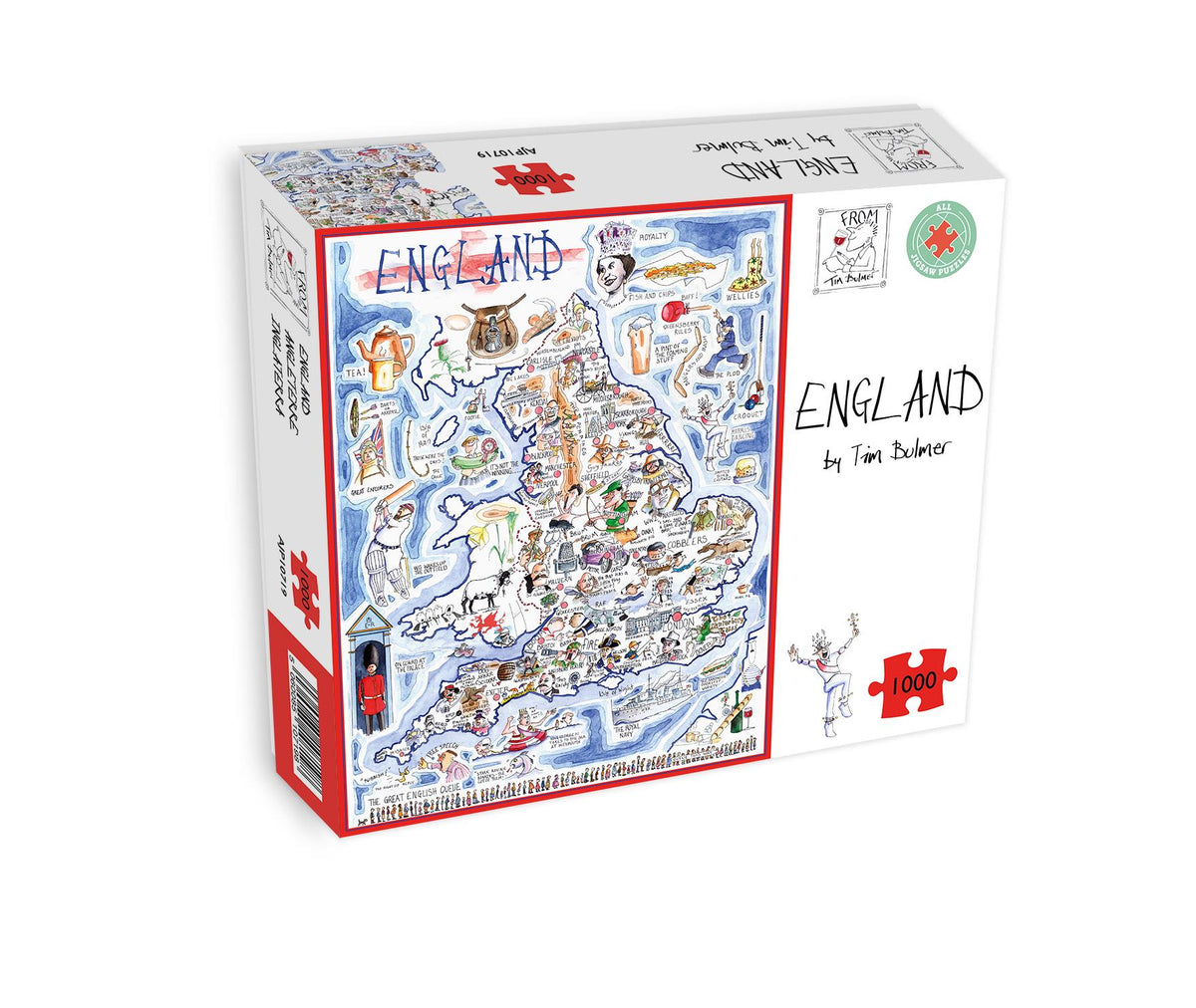 Tim Bulmer England 1000 Piece Jigsaw Puzzle – Humorous Map of English Culture, 66 x 50cm