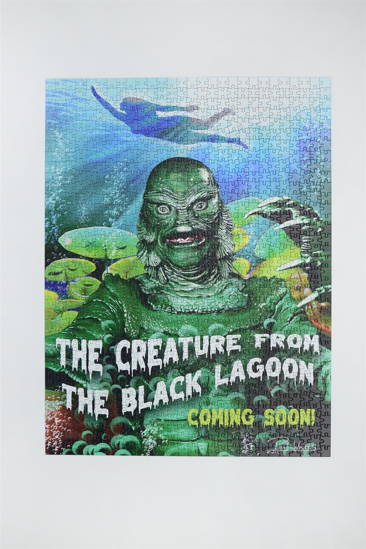 Horror Line Creature from the Black Lagoon 1000 Piece Jigsaw Puzzle – Classic Gill-Man Horror Movie Puzzle