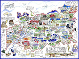 Tim Bulmer Gloucestershire 1000 Piece Jigsaw Puzzle – Humorous County Map, 66 x 50cm