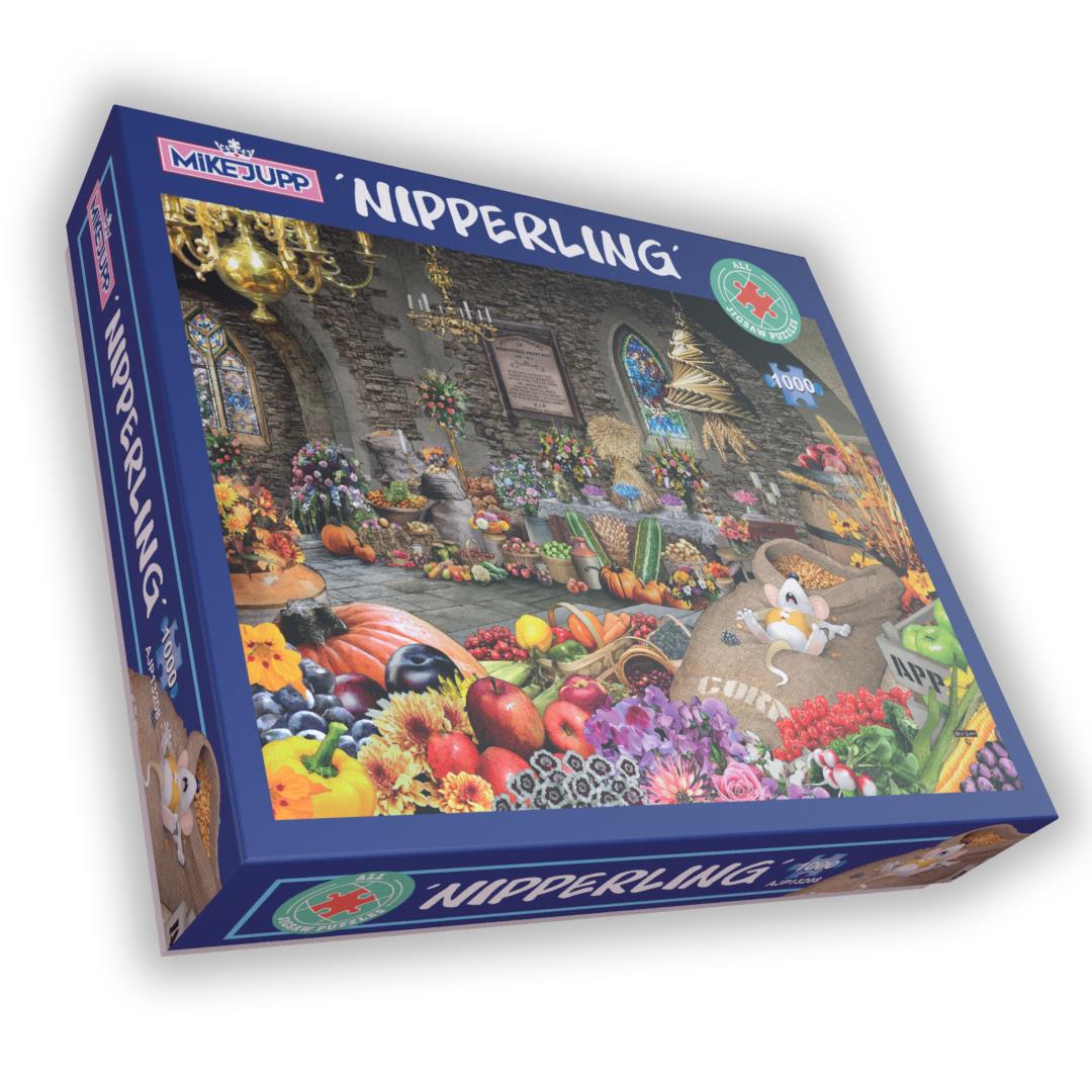 Mike Jupp Nipperling 1000 Piece Jigsaw Puzzle – Harvest Festival Mouse Scene, 66 x 50cm