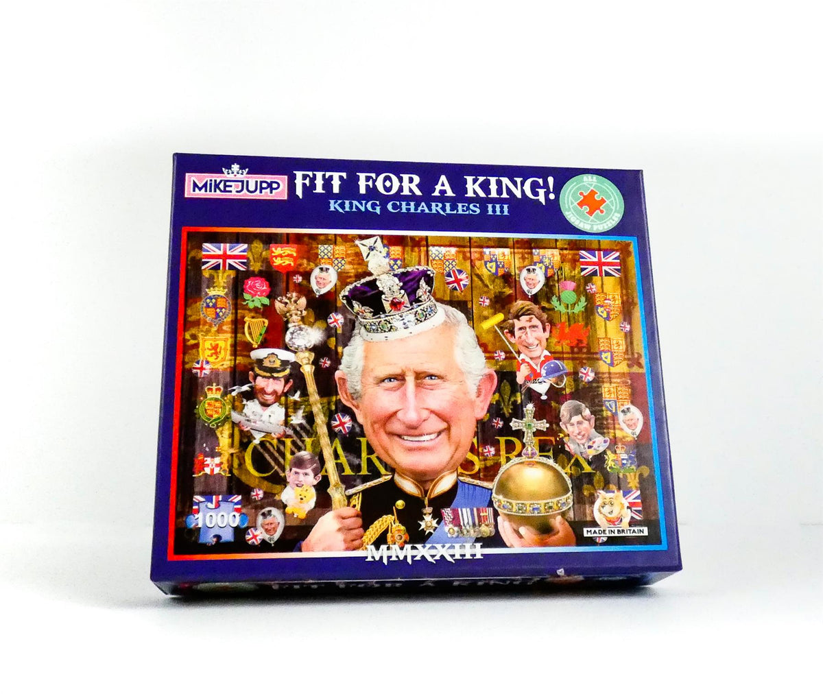 Mike Jupp Fit for a King 1000 Piece Jigsaw Puzzle – King Charles Coronation Caricature, Collectors' Item