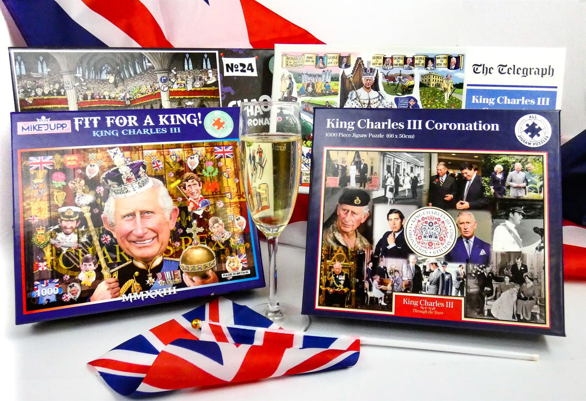 Mike Jupp Fit for a King 1000 Piece Jigsaw Puzzle – King Charles Coronation Caricature, Collectors' Item