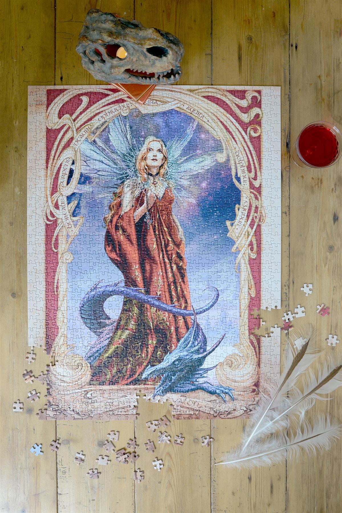 Alchemy Starfall on Avalon 1000 Piece Jigsaw Puzzle – Fantasy Fairy and Dragon Puzzle