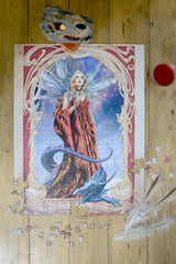 Alchemy Starfall on Avalon 1000 Piece Jigsaw Puzzle – Fantasy Fairy and Dragon Puzzle