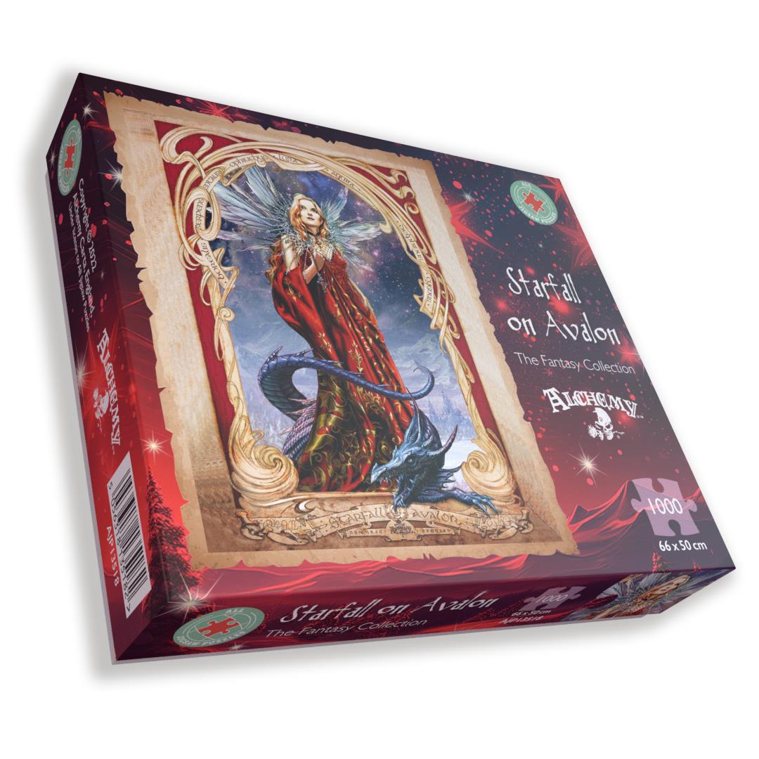 Alchemy Starfall on Avalon 1000 Piece Jigsaw Puzzle – Fantasy Fairy and Dragon Puzzle