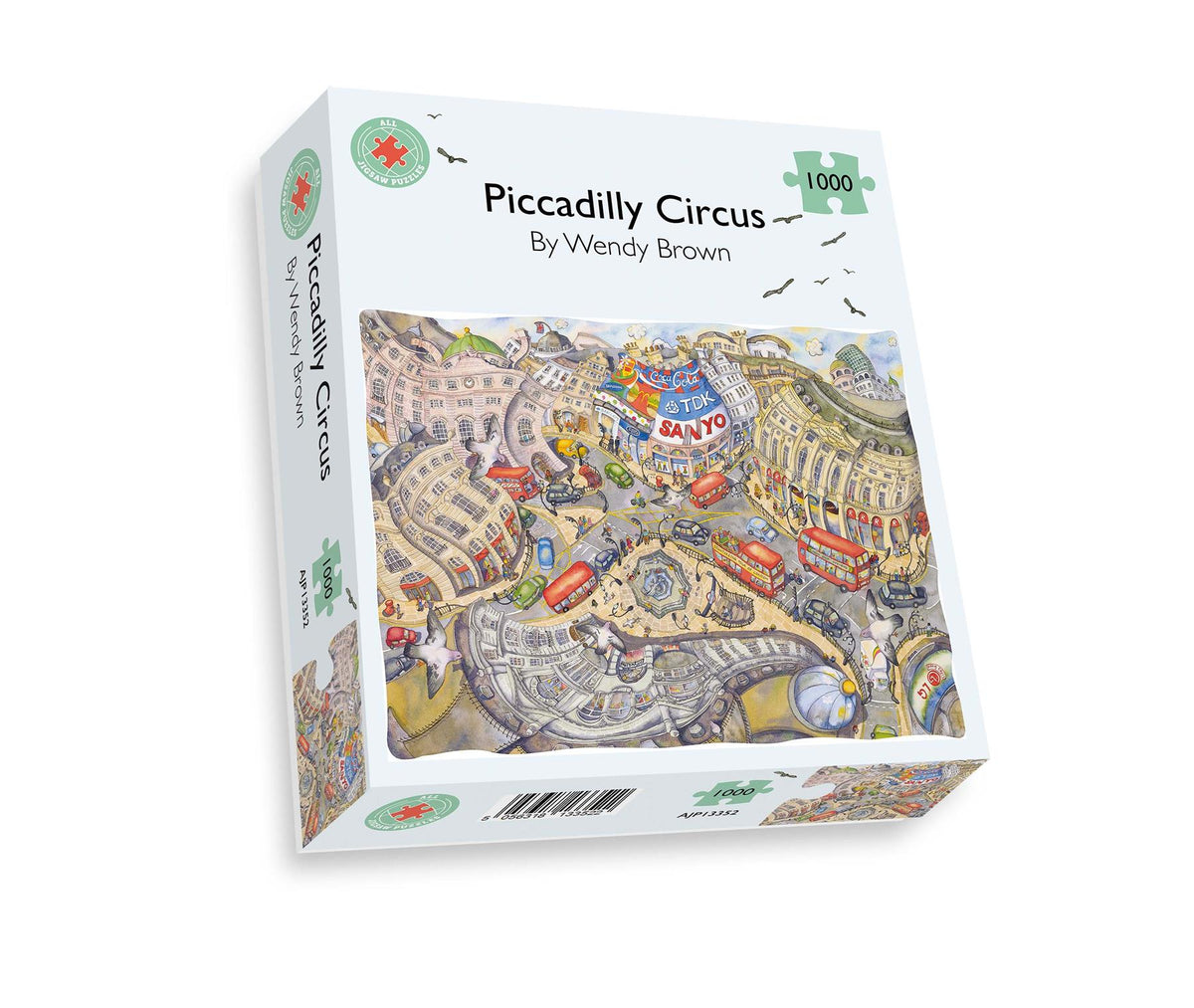 Wendy Brown Piccadilly Circus 1000 Piece Jigsaw Puzzle – Quirky London Landmark Watercolour Art