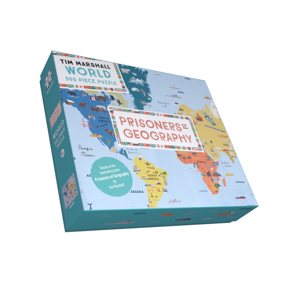 Prisoners of Geography World Map 500 Piece Jigsaw Puzzle – Illustrated Educational Puzzle, Ages 8+