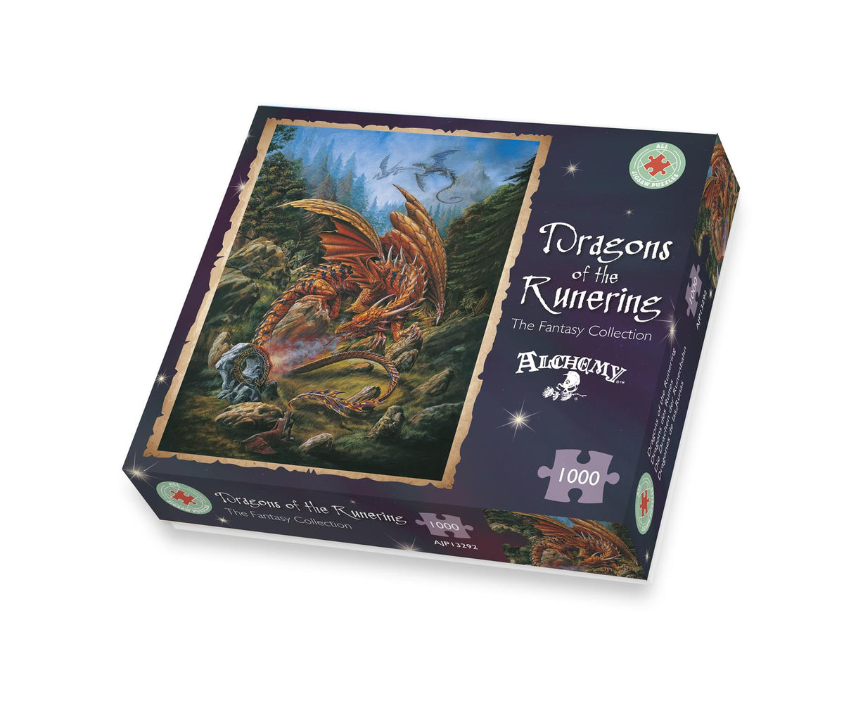 Alchemy Dragons of the Runering 1000 Piece Jigsaw Puzzle – Magical Fantasy Dragon Soldier Puzzle, 66 x 50 cm