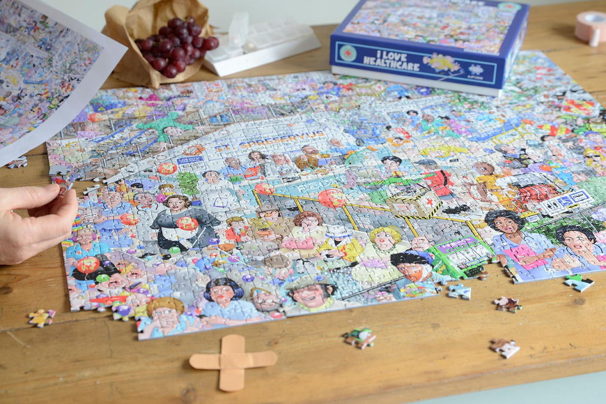 Mike Jupp I Love Healthcare 1000 Piece Jigsaw Puzzle – Hilarious Hospital Cartoon Scene