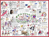 Tim Bulmer Wine 1000 Piece Jigsaw Puzzle – Illustrated Wine Facts and Vocabulary, 66 x 50cm