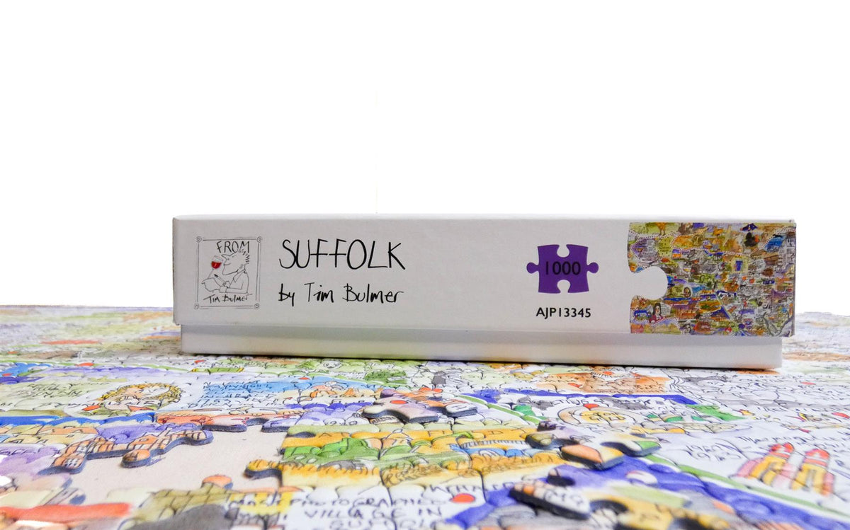 Tim Bulmer Suffolk 1000 Piece Jigsaw Puzzle – Hilarious County Map with Local History, 66 x 50cm