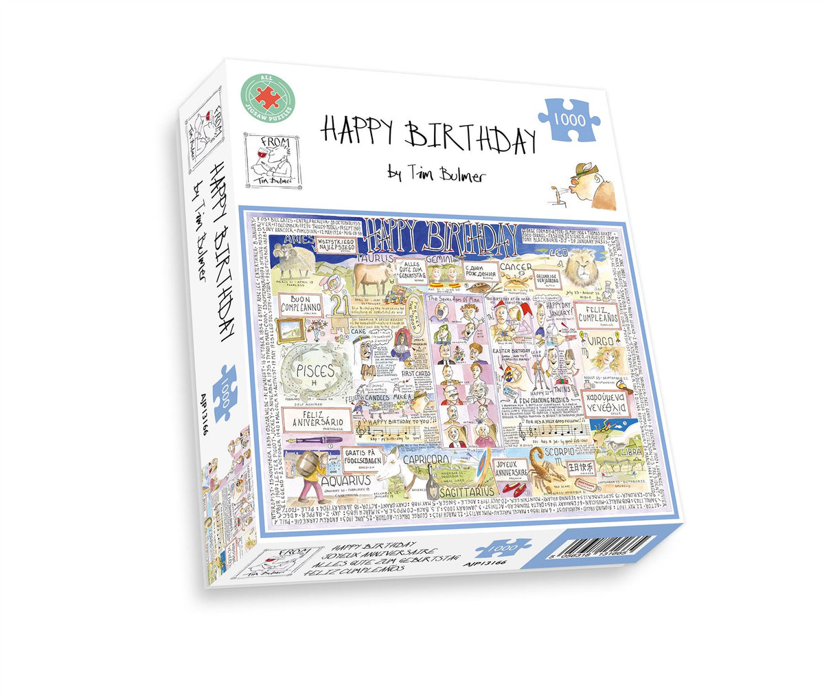 Tim Bulmer Happy Birthday 1000 Piece Jigsaw Puzzle – Fun Birthday Facts and Gift Ideas, 66 x 50cm