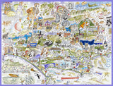 Tim Bulmer Dorset Map 1000 Piece Jigsaw Puzzle – Jurassic Coast and Monkey World Illustration, 66 x 50cm