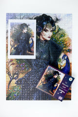 Alchemy Le Mauvais Oeil 1000 Piece Jigsaw Puzzle – Dark Fantasy Peacock Puzzle, 66 x 50 cm