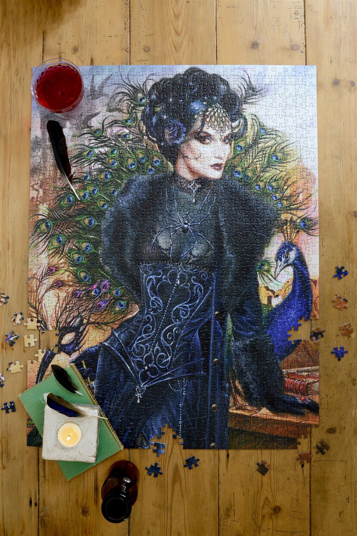 Alchemy Le Mauvais Oeil 1000 Piece Jigsaw Puzzle – Dark Fantasy Peacock Puzzle, 66 x 50 cm