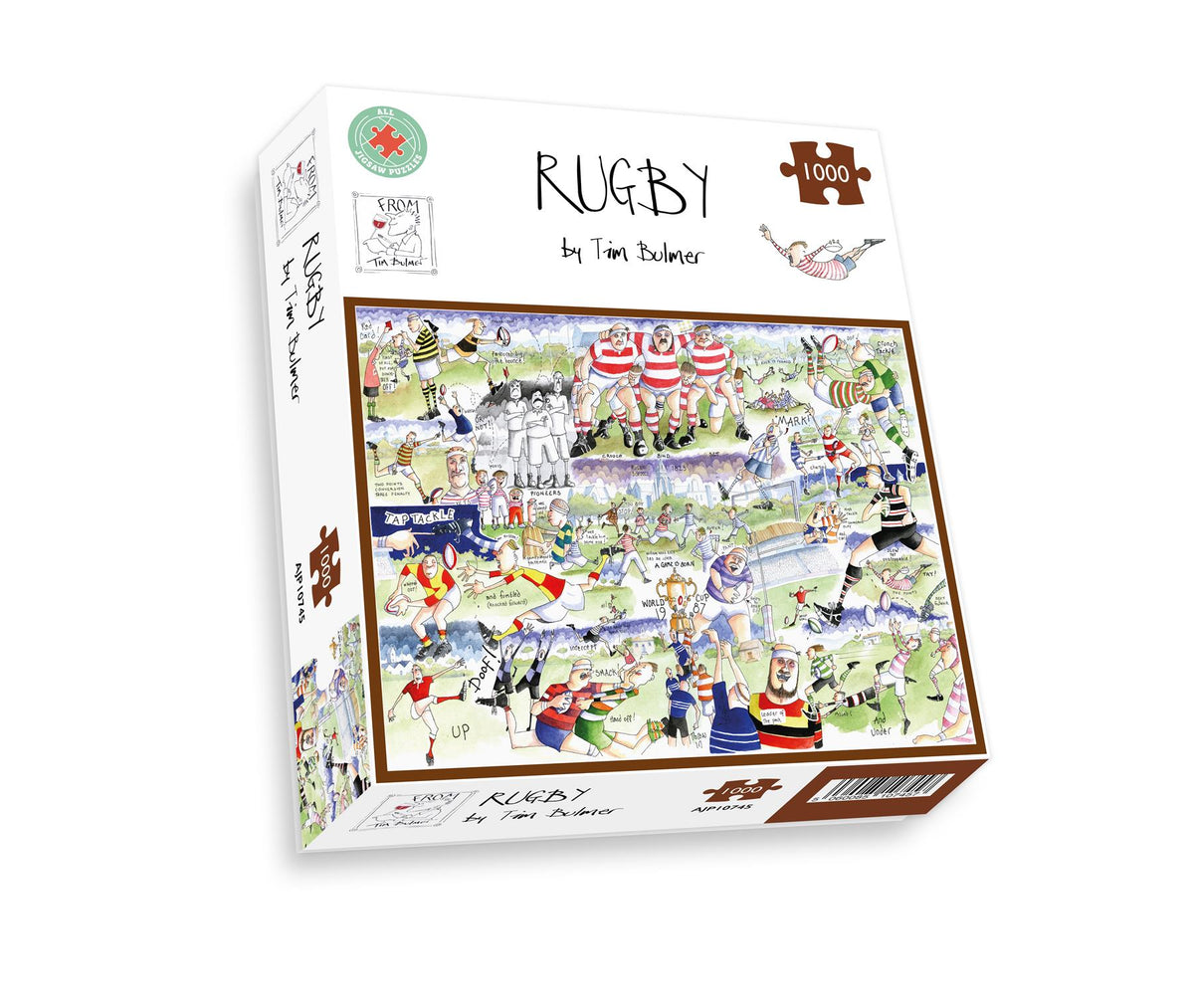 Tim Bulmer Rugby 1000 Piece Jigsaw Puzzle – Fun Illustrated Sport Facts and Terms, 66 x 50cm