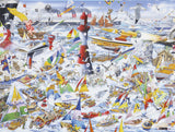 Mike Jupp I Love Boats 1000 Piece Jigsaw Puzzle – Chaotic Sailing Scene, Made in Britain, 66 x 50cm
