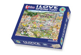 Mike Jupp I Love Spring Too 1000 Piece Jigsaw Puzzle – Chaotic Village Scene, Made in Britain, 66 x 50cm