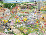 Mike Jupp I Love Spring Too 1000 Piece Jigsaw Puzzle – Chaotic Village Scene, Made in Britain, 66 x 50cm